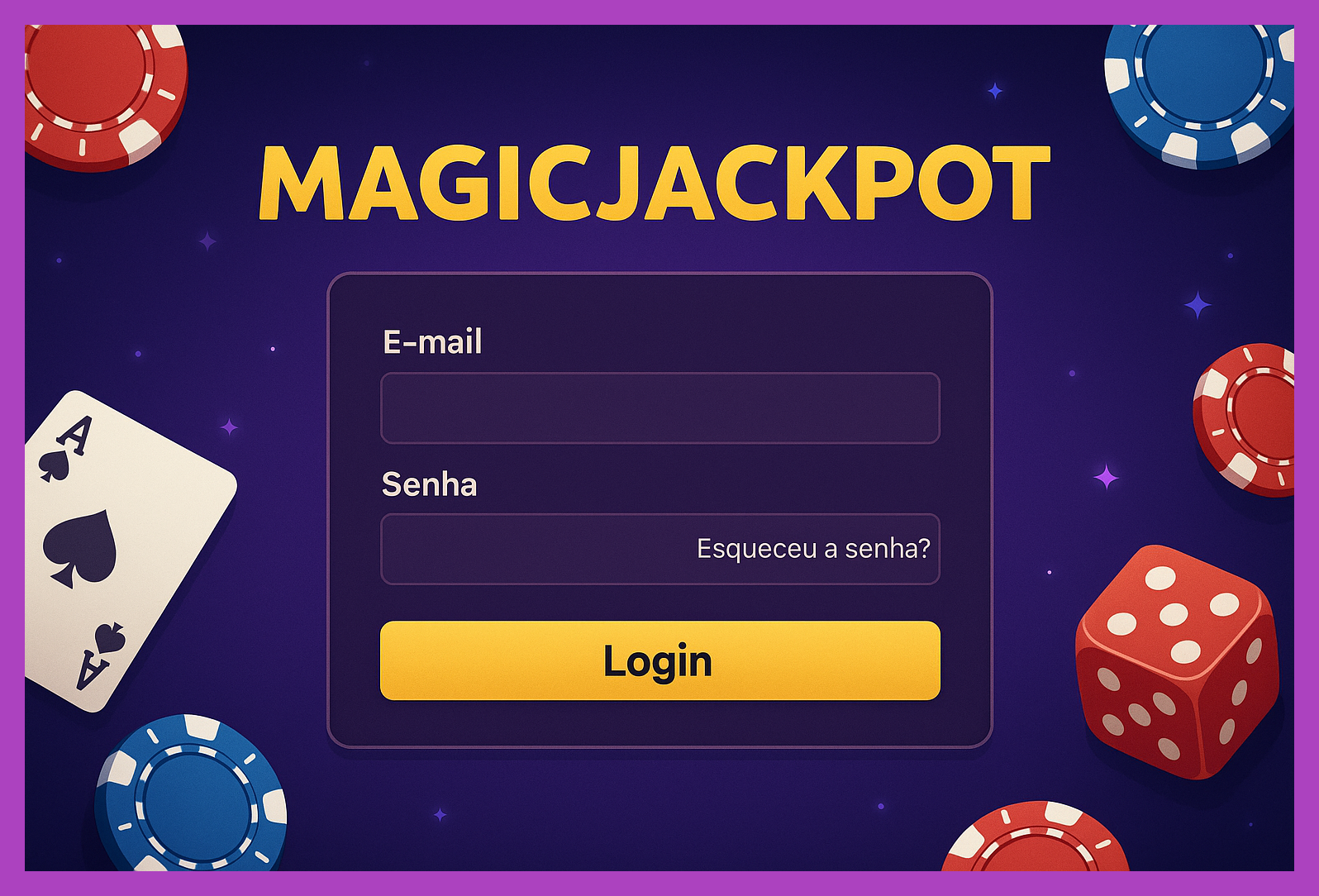 Criar uma nova Conta no plataforma MAGICJACKPOT